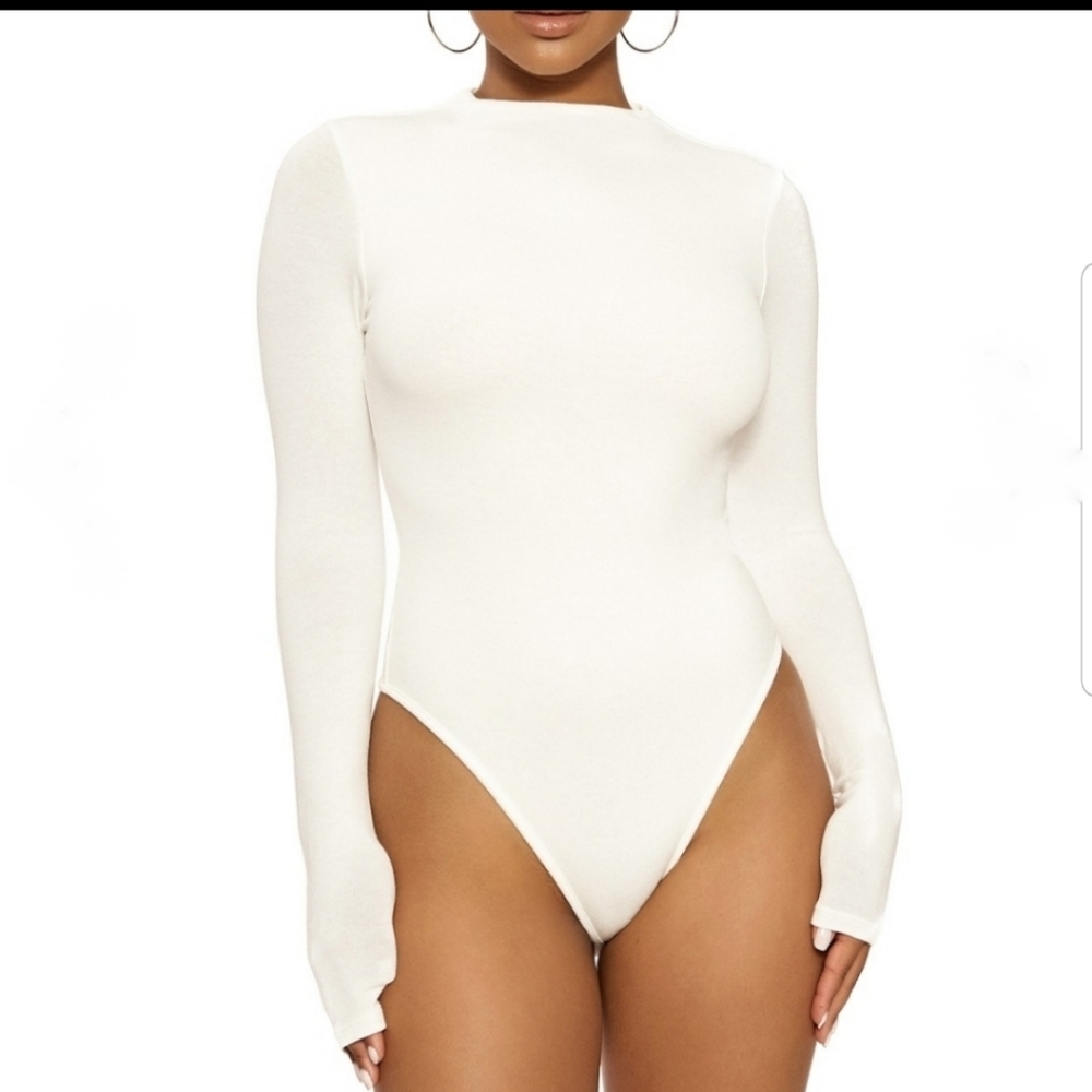 NWT Naked Wardrobe Medium White Bodysuit